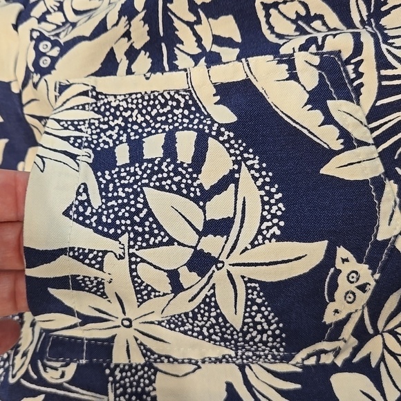 J. McLaughlin MONKEY-TROPICAL PRINT STRETCH PULL-ON PANTS. ANKLE LENGTH. SIZE 12 - Picture 6 of 8